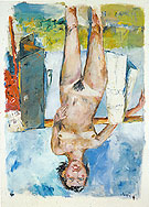 Finger Painting Female Nude 1972 - George Baselitz reproduction oil painting