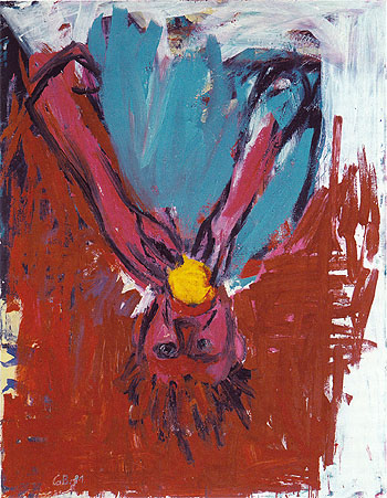 Orange Eater VI 1981 - George Baselitz reproduction oil painting