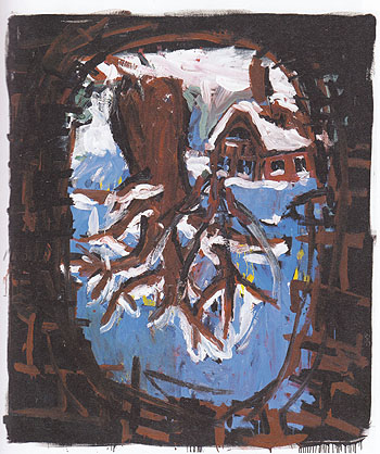 Hills Oak Tree 1987 - George Baselitz reproduction oil painting