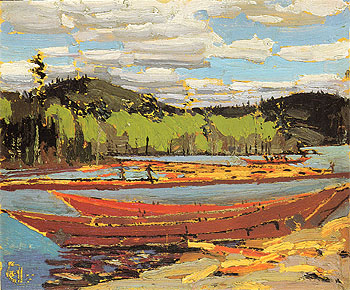 Bateaux c1916 - Tom Thomson reproduction oil painting