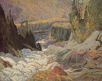 Falls Montreal River 1920 - J.E.H. MacDonald reproduction oil painting