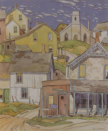 Hillside Village 1927 - A.J. Casson reproduction oil painting