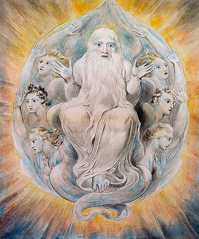 God Blessing the Seventh Day c1805 - William Blake reproduction oil painting