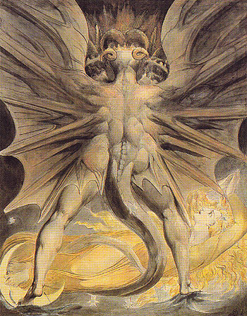 The Great Red Dragon and the Woman Clothed with the Sun c1806 - William Blake reproduction oil painting