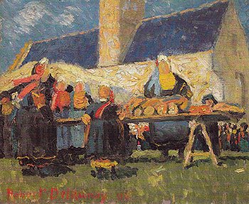 The Market Brittany Landscape 1905 - Robert Delaunay reproduction oil painting