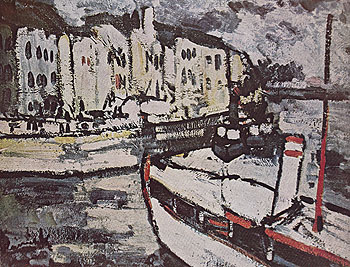 Landscape with Tugboat 1905 - Maurice de Vlaminck reproduction oil painting