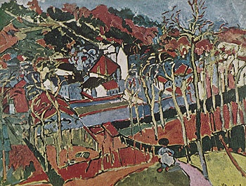 Hill in Bougival 1906 - Maurice de Vlaminck reproduction oil painting