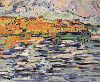 Houses on the Banks of the Seine at Chatou c1906 - Maurice de Vlaminck reproduction oil painting
