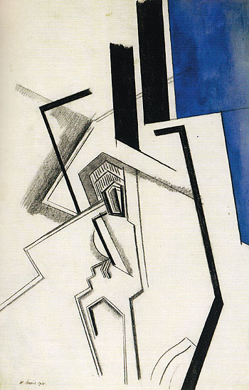 Composition in Blue 1915 - Percy Wyndham Lewis reproduction oil painting