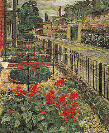 Gardens in the Pound Cookham 1936 - Stanley Spencer reproduction oil painting