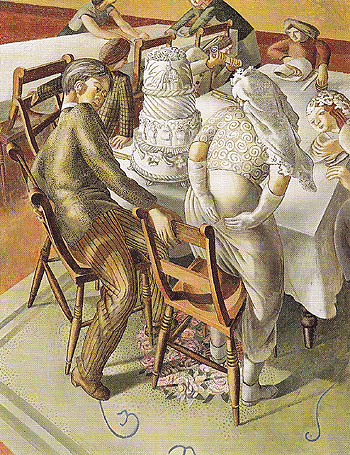 The Marriage at Cana Bride and Bridegroom 1953 - Stanley Spencer reproduction oil painting
