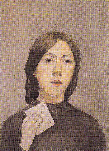 Autoportrait a La Lettre c1907 - John Gwen reproduction oil painting