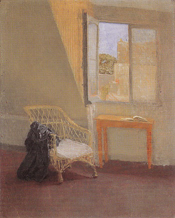 A Corner of the Artists Room in Paris with Open Window c1907 - John Gwen reproduction oil painting
