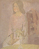 Girl in Rose 1910 - John Gwen reproduction oil painting