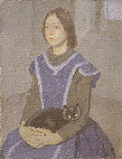 Girl with Cat c1918 - John Gwen reproduction oil painting