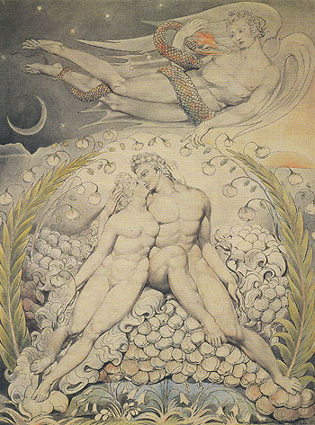 Satan Watching the Caresses of Adam and Eve 1808 - William Blake reproduction oil painting