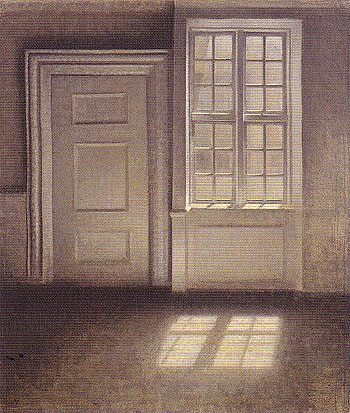 Study of a Sunlit Interior 1906 - Vilhelm Hammershoi reproduction oil painting