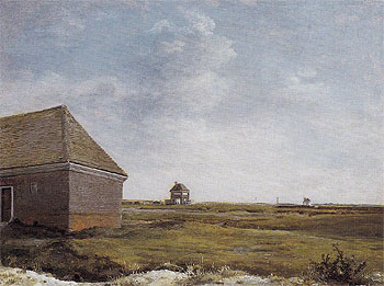 Newmarket Heath with a Rubbing Down House c1765 - George Stubbs reproduction oil painting