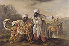 Cheetah and Stag with Two Indians 1765 - George Stubbs reproduction oil painting