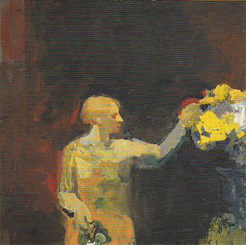 Woman with Yellow Flowers 1958 - Elmer Bischoff reproduction oil painting