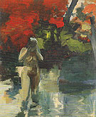 Girl Wading 1959 - Elmer Bischoff reproduction oil painting