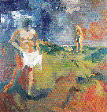 Two Bathers 1960 - Elmer Bischoff reproduction oil painting