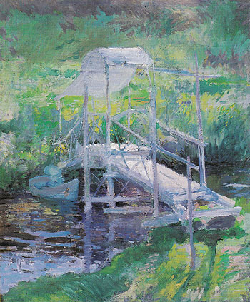 The White Bridge c1900 - John Henry Twachtman reproduction oil painting