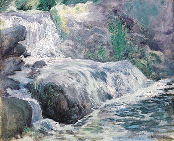 Waterfall Blue Brook c1899 - John Henry Twachtman reproduction oil painting