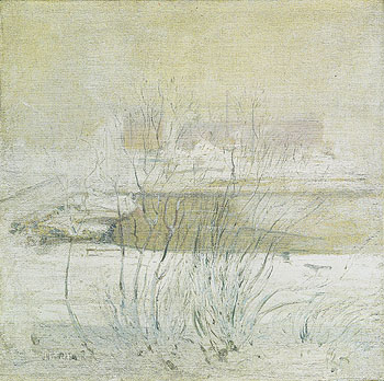 Bridge in Winter c1901 - John Henry Twachtman reproduction oil painting