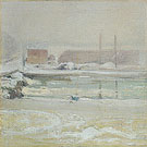 View from the Holley House Winter c1901 - John Henry Twachtman reproduction oil painting