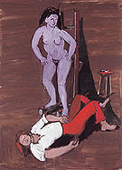 The Painter Trampled by His Model 1983 - Jean Helion reproduction oil painting