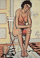 Nude Leaning on Elbow c1948 - Jean Helion reproduction oil painting