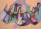 Ballet of Chairs at Skyros 1980 - Jean Helion reproduction oil painting