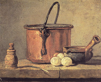 Copper Cauldron with Three Eggs 1734 - Jean Simeon Chardin reproduction oil painting