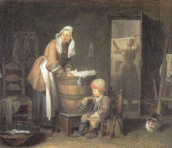 The Laundress 1733 - Jean Simeon Chardin reproduction oil painting