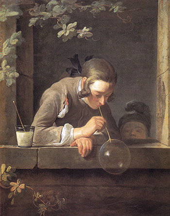Soap Bubbles c1733 - Jean Simeon Chardin reproduction oil painting