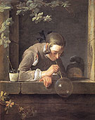 Soap Bubbles c1733 - Jean Simeon Chardin reproduction oil painting