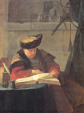 Portrait of the Painter Joseph Aved 1734 - Jean Simeon Chardin reproduction oil painting