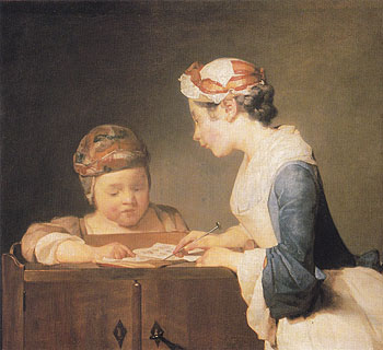 The Schoolmistress c1735 - Jean Simeon Chardin reproduction oil painting