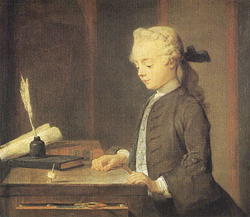 Portrait of Auguste Gabriel Godefroy 1738 - Jean Simeon Chardin reproduction oil painting