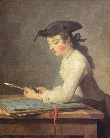 The Young Draughtsman 1737 - Jean Simeon Chardin reproduction oil painting