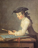 The Young Draughtsman 1737 - Jean Simeon Chardin reproduction oil painting