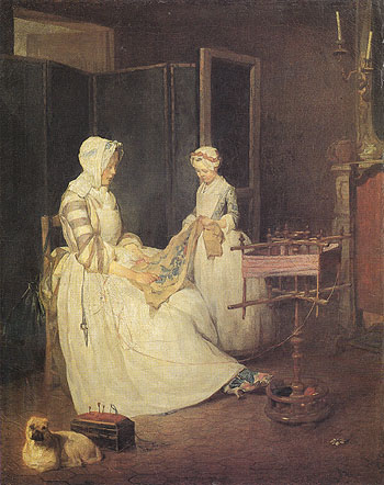 The Diligent Mother 1740 - Jean Simeon Chardin reproduction oil painting