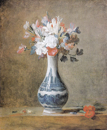 Carnations Tuberoses and Sweet Peas c1760 - Jean Simeon Chardin reproduction oil painting