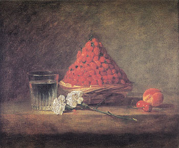 Basket of Wild Strawberries 1761 - Jean Simeon Chardin reproduction oil painting