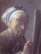 Self Portrait at an Easel 1779 - Jean Simeon Chardin reproduction oil painting