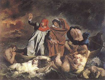 Dante and Vergil in Hell 1822 - F.V.E. Delcroix reproduction oil painting