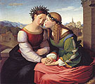 Italia and Germania 1828 - Friedrich verbeck reproduction oil painting