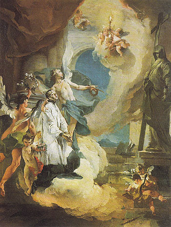 St Aloysius Gonzaga in Glory c1726 - Giovanni Barrista Tiepolo reproduction oil painting
