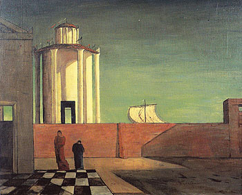 The- Enigma of the Arrival and the Afternoon c1911 - Giorgio de Chirico reproduction oil painting